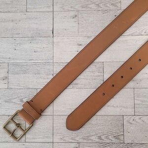 Men's Polo Ralph Lauren Equestrian Brass Italian Brown Leather Belt Size 42